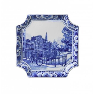 Heinen Delftware Wall plate - Applique Amsterdam square