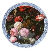 Heinen Delfts blauw Wall plate Still life with flowers