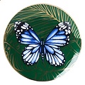 Heinen Delftware Plate Butterfly - Green-Gold (Delft Blue)