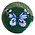 Heinen Delftware Plate Butterfly - Green-Gold (Delft Blue)