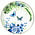Heinen Delftware Plate Butterfly Garden - Blue-Green (Delft Blue)