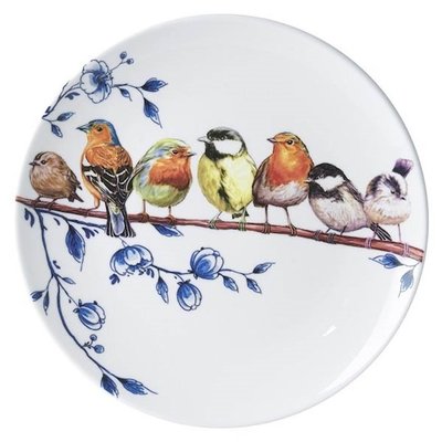 Heinen Delftware Wandbord Vogels en Delfts blauw  (Bosvogels)