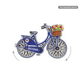 Typisch Hollands Magnet - Amsterdam Fahrrad blau Spinnräder