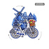 Typisch Hollands Magnet Holland windmill bicycle delft blue rotating wheels