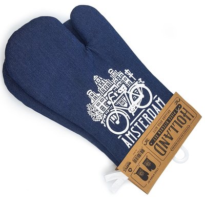 Typisch Hollands Oven gloves denim Amsterdam 2 pieces