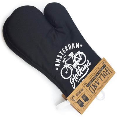 Typisch Hollands Oven gloves black Amsterdam 2 pieces