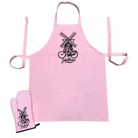 Typisch Hollands Kitchen set-2 pieces (apron and oven glove) Pink Holland