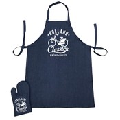 Typisch Hollands Kitchen set-2 pieces (apron and oven glove) denim Holland