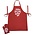 Typisch Hollands Kitchen set-2 pieces (apron and oven glove) Red-White