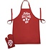Matix Kitchen set-2 pieces (apron and oven glove) Red-White