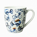 Heinen Delftware Kleine mok - Modern Delfts blauw - Fiets all over print