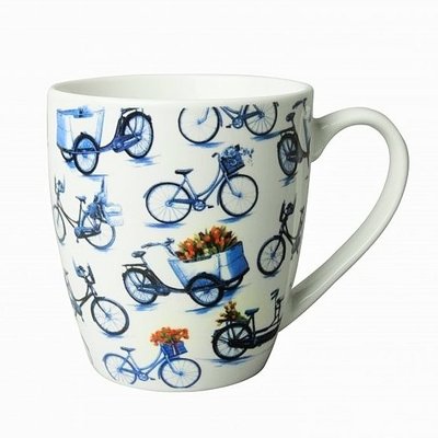 Heinen Delftware Kleiner Becher - Modernes Delfter Blau - Fahrrad Allover-Druck