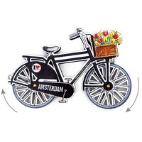 Typisch Hollands Magneet - Amsterdam fiets zwart draaiende wielen