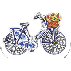 Matix Magneet - Holland fiets blauw draaiende wielen