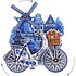 Matix Magneet Holland molen fiets delftsblauw draaiende wielen
