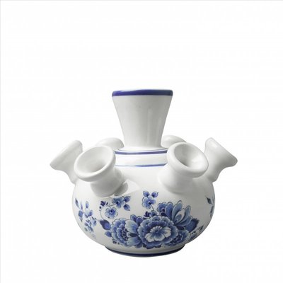 Heinen Delfts blauw Tulip vase - Floral pattern - in gift box