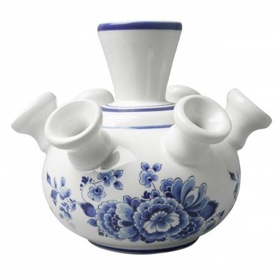 Heinen Delfts blauw Tulpenvase – Blumenmotiv – in Geschenkbox