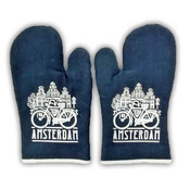 Typisch Hollands Oven handschoenen denim Amsterdam 2 stuks