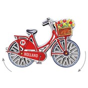 Typisch Hollands Magneet - Holland fiets Rood draaiende wielen