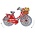 Typisch Hollands Magnet - Holland bicycle Red rotating wheels