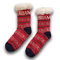 TTD Gifts Fleece Comfort Socks - Facade Houses - Red