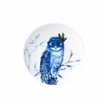 Heinen Delftware Delft blue plate - Owl on branch