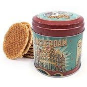 Typisch Hollands Stroopwafels in der Retro Amsterdam Backdose