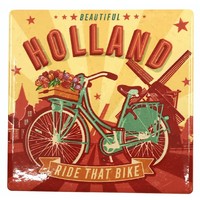 Typisch Hollands Coaster - Holland bicycle and windmill - Vintage