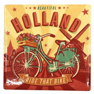 Typisch Hollands Coaster - Holland bicycle and windmill - Vintage