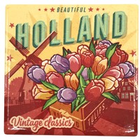 Typisch Hollands Coaster - Tulips - Spring - Vintage