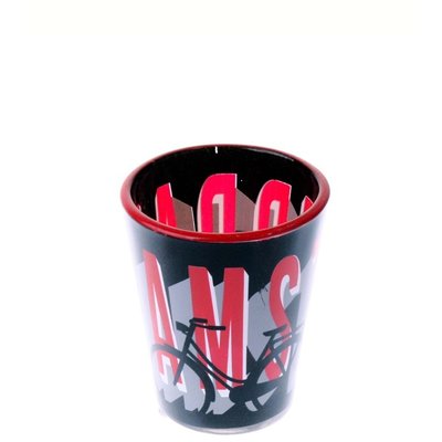 Typisch Hollands Shot glass Amsterdam- Red- white