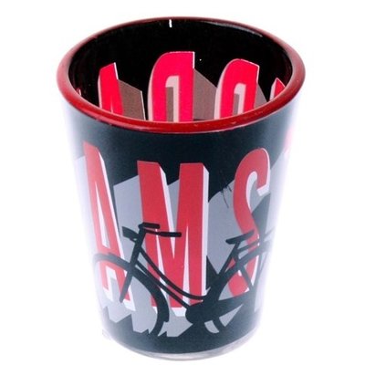 Typisch Hollands Shot glass Amsterdam- Red- white