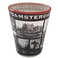 Typisch Hollands Shotglas Amsterdam- Rood- Zwart - Wit