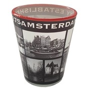 Typisch Hollands Schnapsglas Amsterdam - Rot - Schwarz - Weiß