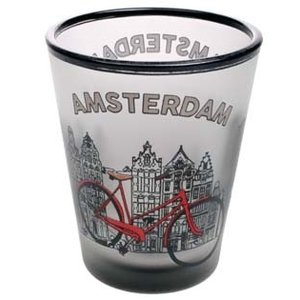 Typisch Hollands Shot glass Amsterdam-Bicycle Amsterdam Frosted