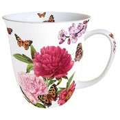 Typisch Hollands Mug - Porcelain - Peonies - Butterflies