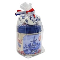 Matix Stroopwafels in Geschenkblik met Klompjes - Ruitjes