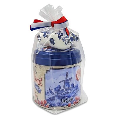 Stroopwafels (Typisch Hollands) Stroopwafels in einer Geschenkdose mit Clogs – Quadraten