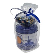 Stroopwafels (Typisch Hollands) Stroopwafels in Gift Tin with Clogs - Blue