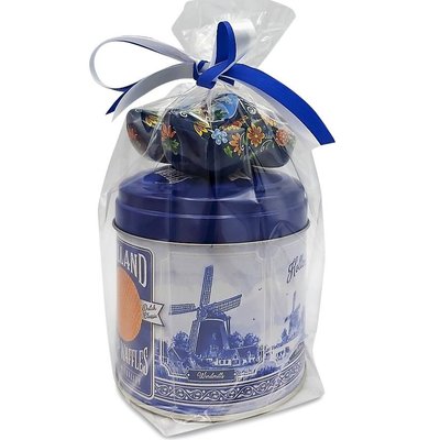 Matix Stroopwafels in Geschenkblik met Klompjes - Blauw