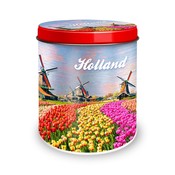 Typisch Hollands Stroopwafels in einer Dose - Windmühlen und Tulpen (Frühling)
