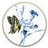 Heinen Delftware Wandplatte Schmetterling und Biene auf Nelkenzweig 15,5 cm
