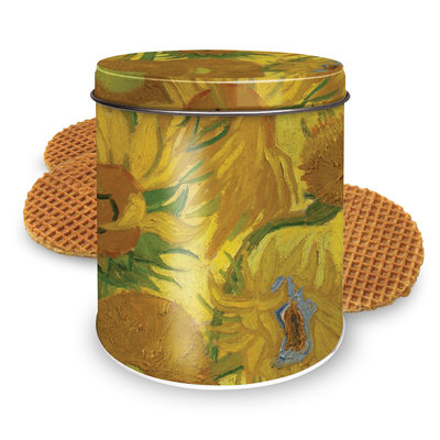 Stroopwafels (Typisch Hollands) Stroopwafels in a tin - van Gogh - Sunflowers (with key ring)