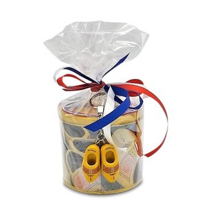 Typisch Hollands Stroopwafels in a tin with Keychain 2 clogs