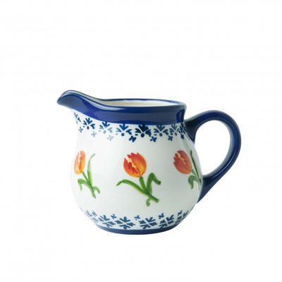 Heinen Delftware Sugar bowl orange tulip - Porcelain (Delft blue with orange tulip)