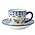 Heinen Delfts blauw Cup and saucer orange tulip - Porcelain