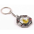 Matix Octagonal Holland Keychain, Tin-colored