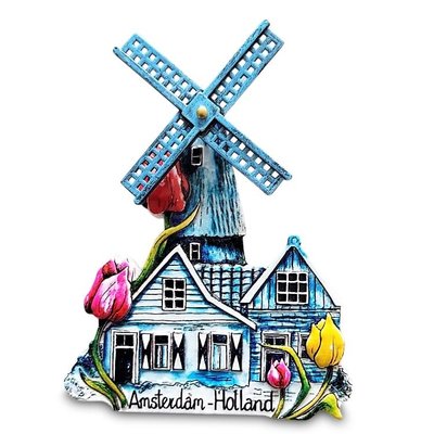 Typisch Hollands Magnet Holland - Amsterdam Windmühle (rotierend)