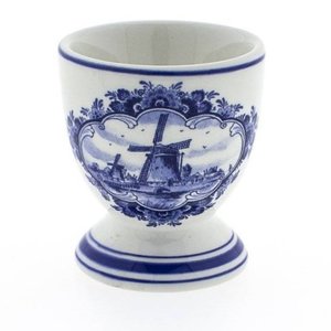 Heinen Delfts blauw Delft blue egg cup - Windmill landscape