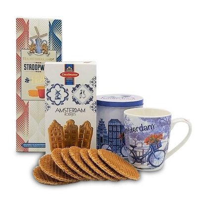 www.typisch-hollands-geschenkpakket.nl Typisches niederländisches Geschenkpaket (Fahrradbecher und Dose)